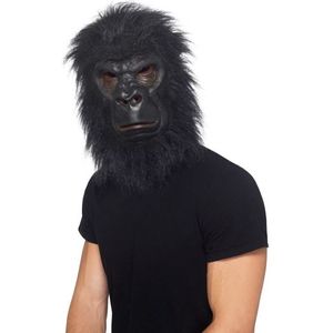 Latex masker aap met haar - Verkleedmaskers