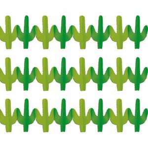 3x stuks mexicaanse Western Cactus thema feest slingers 300 cm - Feestslingers