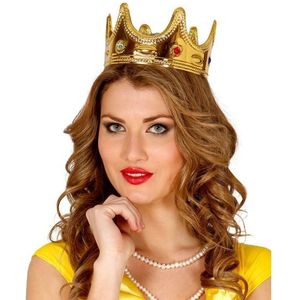 Gouden Koninginnen kroon voor dames 9 x 55 cm - Verkleedhoofddeksels