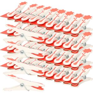 Wasknijpers - 50x - rood - kunststof - 8 cm - Knijpers