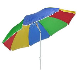 Verstelbare strand/tuin parasol regenboog kleuren 180 cm - Parasols