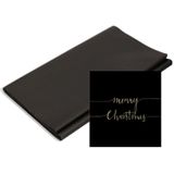 Papieren tafelkleed/tafellaken zwart inclusief kerst servetten - Feesttafelkleden