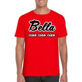 Rood Bella Ciao t-shirt maat L met La Casa de Papel masker heren - Overige artikelen