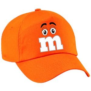 Verkleed pet voor volwassenen - letter M - oranje - unisex - carnaval - themafeest - Verkleedhoofddeksels