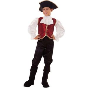 Piraten kostuum rood / zwart voor jongens / vierdelige verkleed set  - Carnavalskostuums