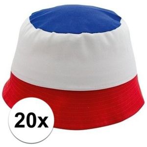 20x Franse supporters hoedjes - Verkleedhoofddeksels