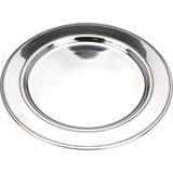 8x Ronde RVS kerstdiner/diner borden/onderborden zilver 33 cm - Dinerborden - Onderzet borden