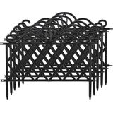 Tuinhekjes - 20x stuks - kunststof - 48 x 34 cm - zwart - borderrand - tuinafscheiding - Tuinhekjes