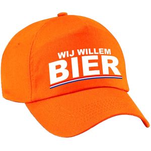 Wij Willem BIER supporter pet / cap oranje voor Koningsdag/ EK/ WK - Verkleedhoofddeksels