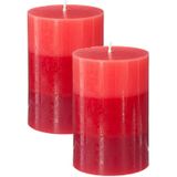 Geurkaarsen Nina - 2x stuks - Rood fruit - 45 branduren - 7 x 10 cm