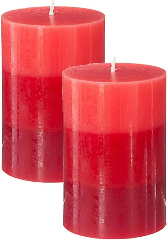 Geurkaarsen Nina - 2x stuks - Rood fruit - 45 branduren - 7 x 10 cm