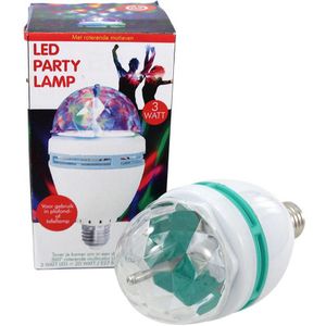Disco lamp/licht LED E27 fitting draaiend/roterend met kleureffecten  - Discobollen