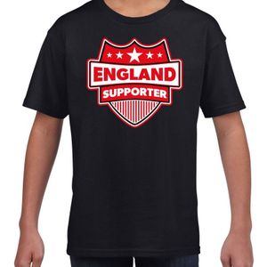 Engeland / England schild supporter  t-shirt zwart voor kinderen - Feestshirts