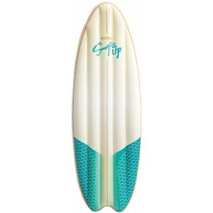 Intex Luchtbed/surfplank - opblaasbaar - wit/groen - 178 cm - vinyl