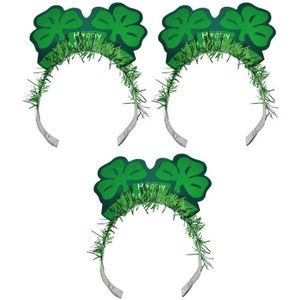 3x Groene haarband St. Patricks - Verkleedhoofddeksels