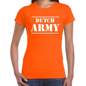 Dutch army/Nederlands leger supporter/fan t-shirt oranje voor dames - EK/WK/Race - Feestshirts