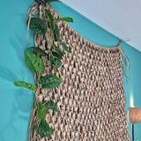 Bellatio Design kunstplant/hangplant slinger - 2x - Gatenplant - groen - 120 cm - Kunstplanten