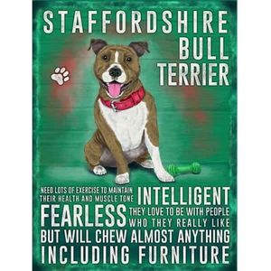 Wand bord Bull Terrier 30 x 40 cm - Metalen wandbordjes