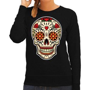 Sugar skull fashion sweater rock / punker zwart voor dames - Feesttruien