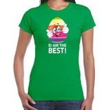 Vrolijk Paasei ei am the best t-shirt groen voor dames - Paas kleding / outfit - Feestshirts