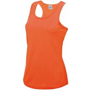 Fluor oranje strand singlet sneldrogend voor dames - Tanktops