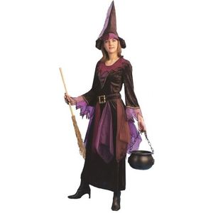Compleet heksen outfit paars - Carnavalsjurken