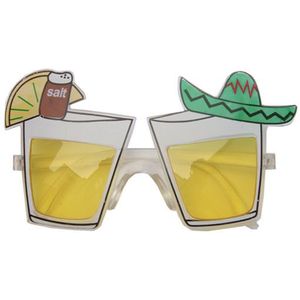 Mexico feest/party bril met tequila glazen - Verkleedbrillen