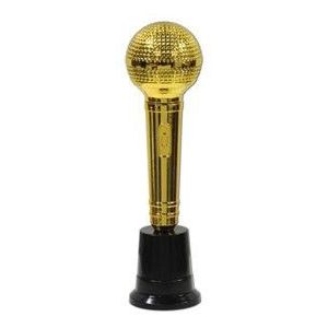 Microfoon award goud gekleurd - Verkleedattributen