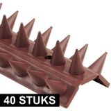 40x Antiklimstrip tegen inbraak / katten / vogels 50 x 4,5 x 1,7 cm - 20 meter - Vogelpinnen / kattenpinnen - Hekpunten