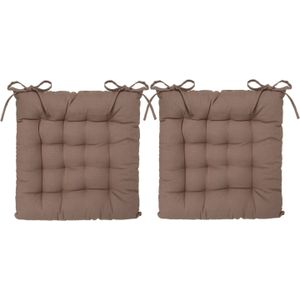 Atmosphera Tuintoelkussen - 6x - taupe - katoen - 38 x 6 cm - zitkussen