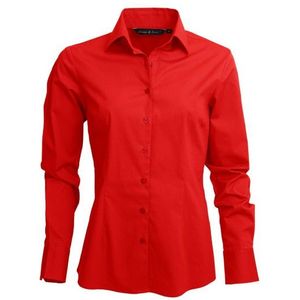 Casual dames overhemd rood lange mouw - Overhemden