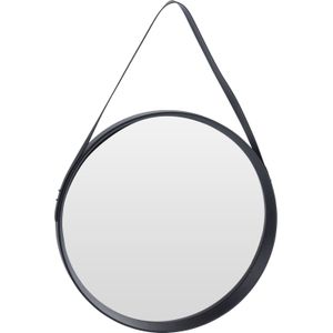 Zwarte ronde wandspiegel 51 cm - Spiegels