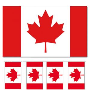 Bellatio Decorations - Vlaggen versiering set - Canada - Vlag 90 x 150 cm en vlaggenlijn 4 meter - Vlaggen