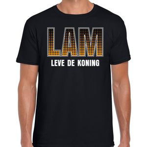 Lam leve de de Koning / Koningsdag t-shirt / shirt zwart voor heren - Feestshirts