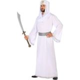 Carnaval/feest Arabische strijder/prins Hassan verkleedoutfit wit/zilver voor heren - Carnavalskostuums