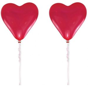Set van 2x stuks grote rode hartjes ballonnen 60 cm - Ballonnen