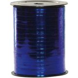 Metallic blauw lint op rol 250 m - Cadeaulinten
