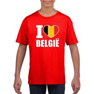 Rood I love Belgie shirt kinderen - Feestshirts