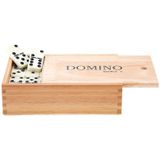 Domino spel dubbel/double 9 in houten doos 110x stenen - Kansspelen