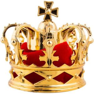 Mini konings kroontje goud 8 cm op clip - Verkleedhoofddeksels