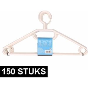 Klerenhangers set van 150 wit - Kledinghangers