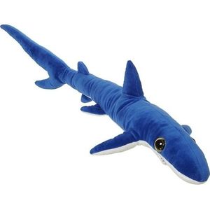 Pluche Grote Blauwe Haai Knuffel XL 110 cm - Blauwe Haaien Zeedieren Knuffels