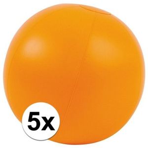 5x Opblaas strandbal oranje - Strandballen