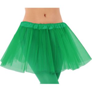 Dames verkleed rokje/tutu  - tule stof met elastiek - groen - one size - Carnavalskostuums