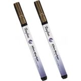 2x stuks gouden marker stift met een fijne punt - Hobbystiften