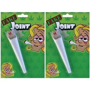 2x Grote namaak joint Marihuana 15 cm - Fopartikelen