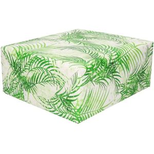 2x Inpakpapier/cadeaupapier wit/groen palmbomen 200 x 70 cm - Cadeaupapier