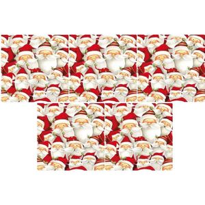 100x Servetten met kerstmannen print 33x33 cm - Feestservetten