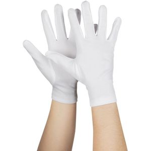 Set van 10 paar goedkope witte handschoenen - Verkleedhandschoenen