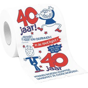 Rollen toiletpapier 40 jaar man verjaardagscadeau decoratie/versiering - Fopartikelen